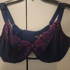 Paramour Navy & Pink Full Figure  Bra. 40DDD